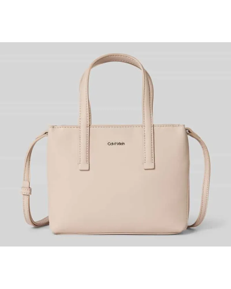 Calvin Klein Tote Bag mit Label-Applikation Modell 'CK MUST Stein