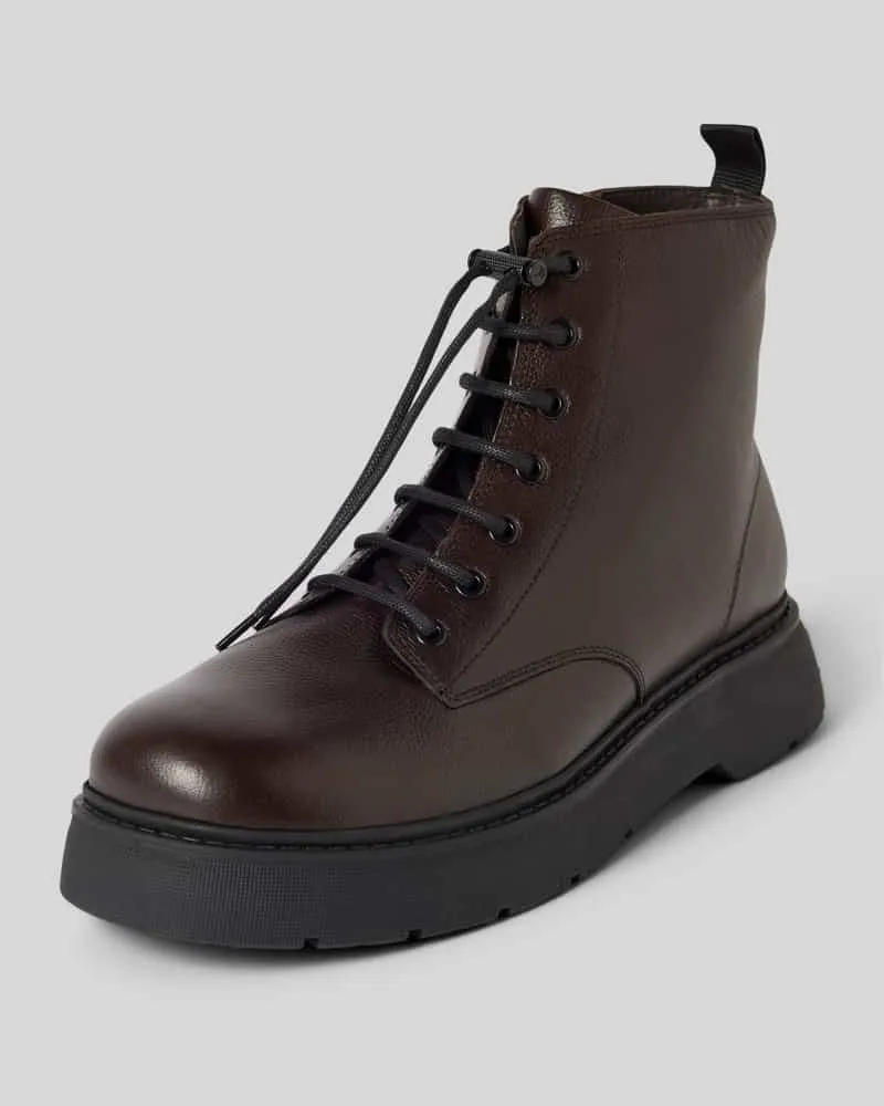 JOOP! Schnürstiefel mit strukturierter Sohle Dunkelbraun