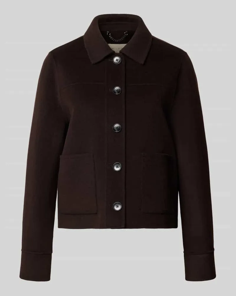 Milano Italy Jacke aus Wolle mit Knopfleiste Dunkelbraun