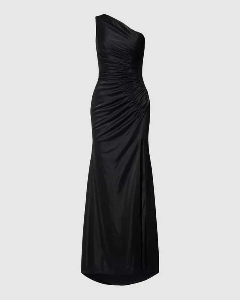 LUXUAR Abendkleid mit One-Shoulder-Träger Black