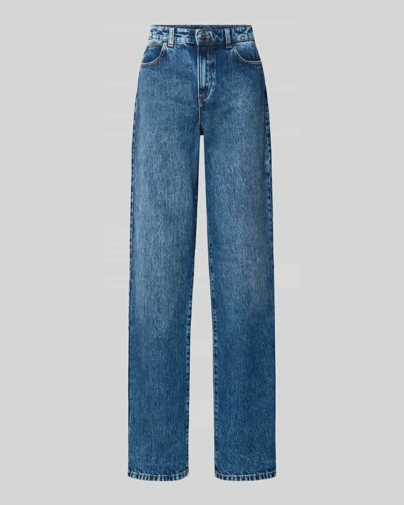 Emporio Armani Straight Fit Jeans aus reiner Baumwolle Jeansblau