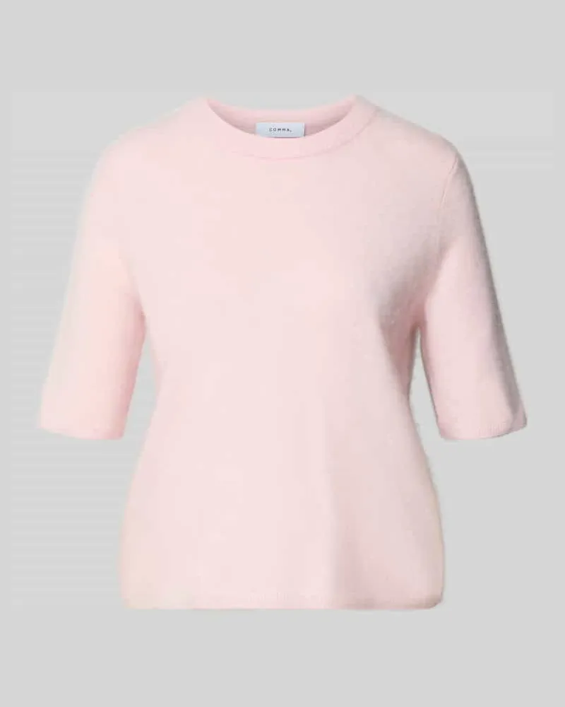 COMMA Regular Fit Strickpullover aus reiner Wolle Rose