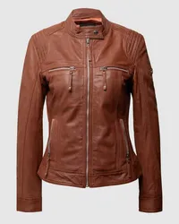 CABRINI Lederjacke im Biker-Look Cognac