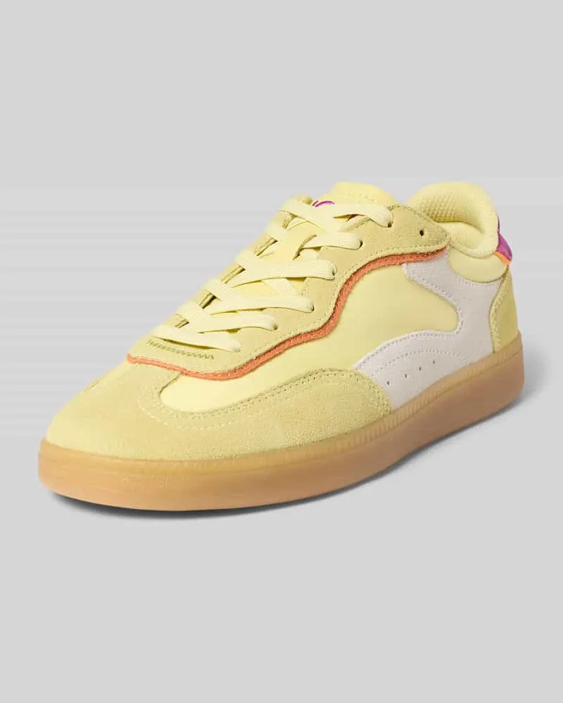 HOFF Sneaker aus Leder-Mix mit Logo-Stitching Modell 'Park Gelb