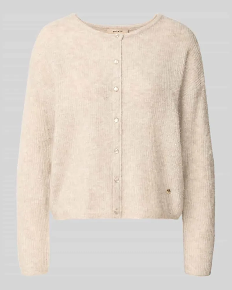 Mos Mosh Regular Fit Strickjacke aus Woll-Alpaka-Mix Modell 'Almine Taupe