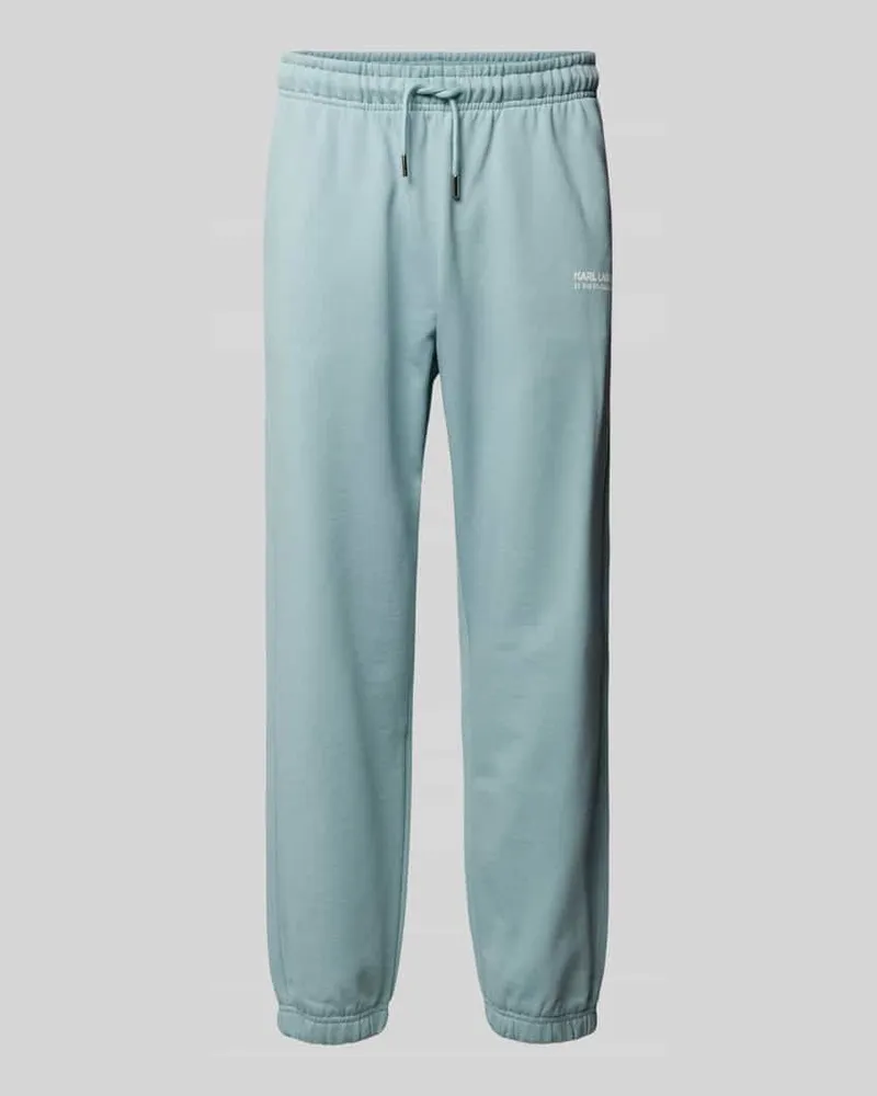 Karl Lagerfeld Sweatpants mit elastischem Bund Hellblau