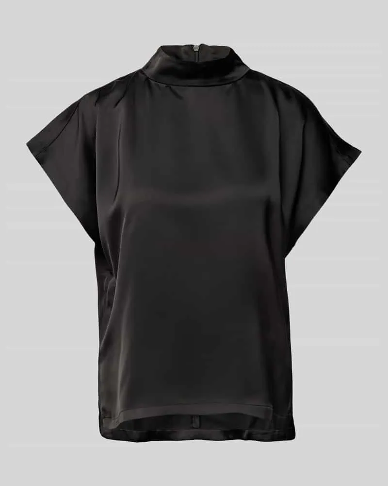 HUGO BOSS Slim Fit Blusenshirt mit Stehkragen Modell 'Caneli Black