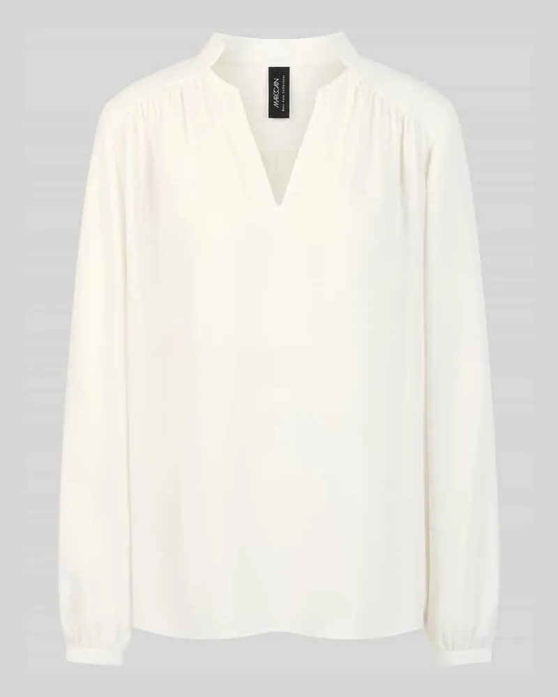 Marc Cain Langarmbluse mit Tunika-Ausschnitt Offwhite