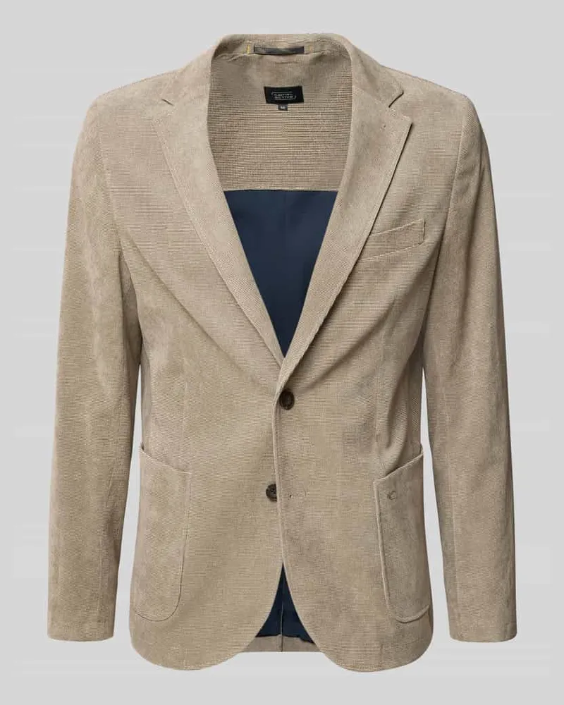 Camel Active Slim Fit 2-Knopf-Sakko mit Brusttasche Beige