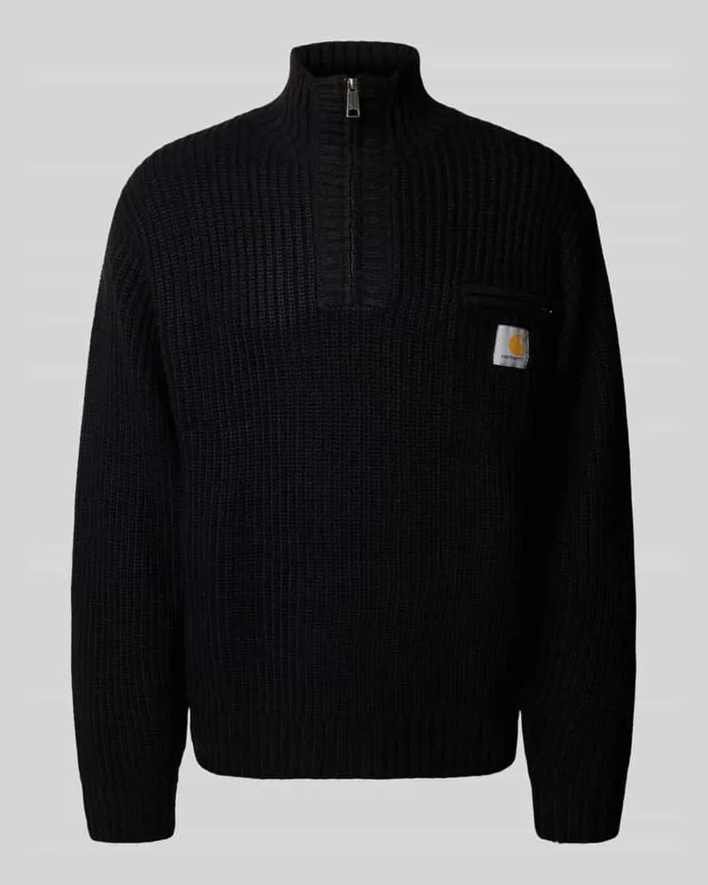 Carhartt WIP Strickpullover mit Stehkragen und Reißverschluss Black