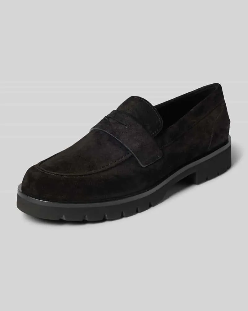 Högl Loafers aus Velours mit profilierter Sohle Black