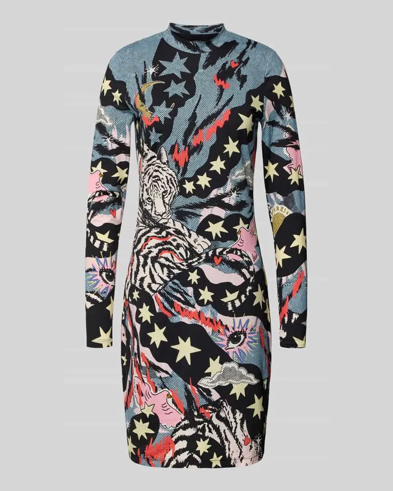 Marc Cain Knielanges Kleid mit Stehkragen Black