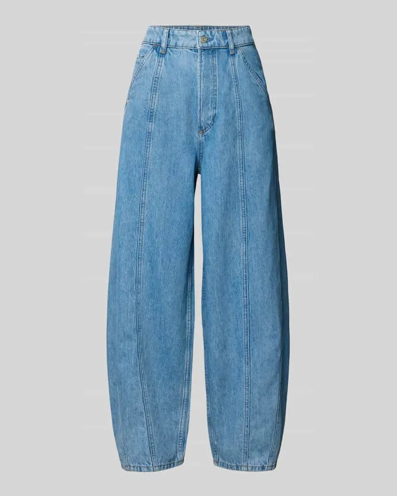 Marc O'Polo Regular Fit Barrel Jeans mit Bundfalten Jeansblau