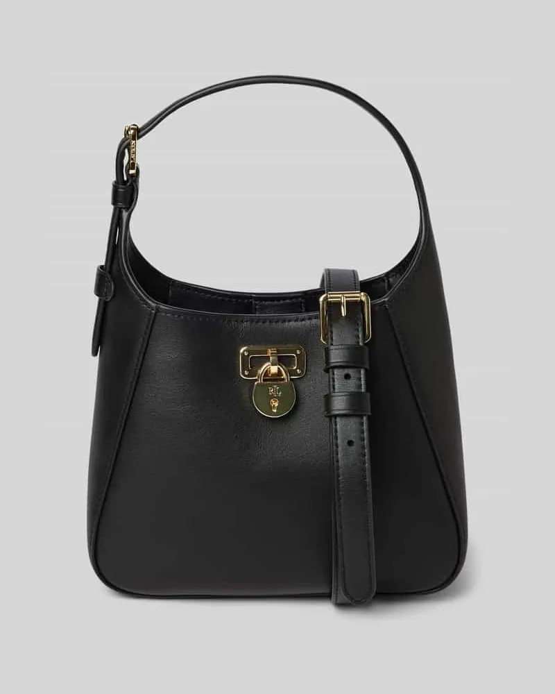 Ralph Lauren Lederhandtasche mit Label-Anhänger Modell 'TANNER Black