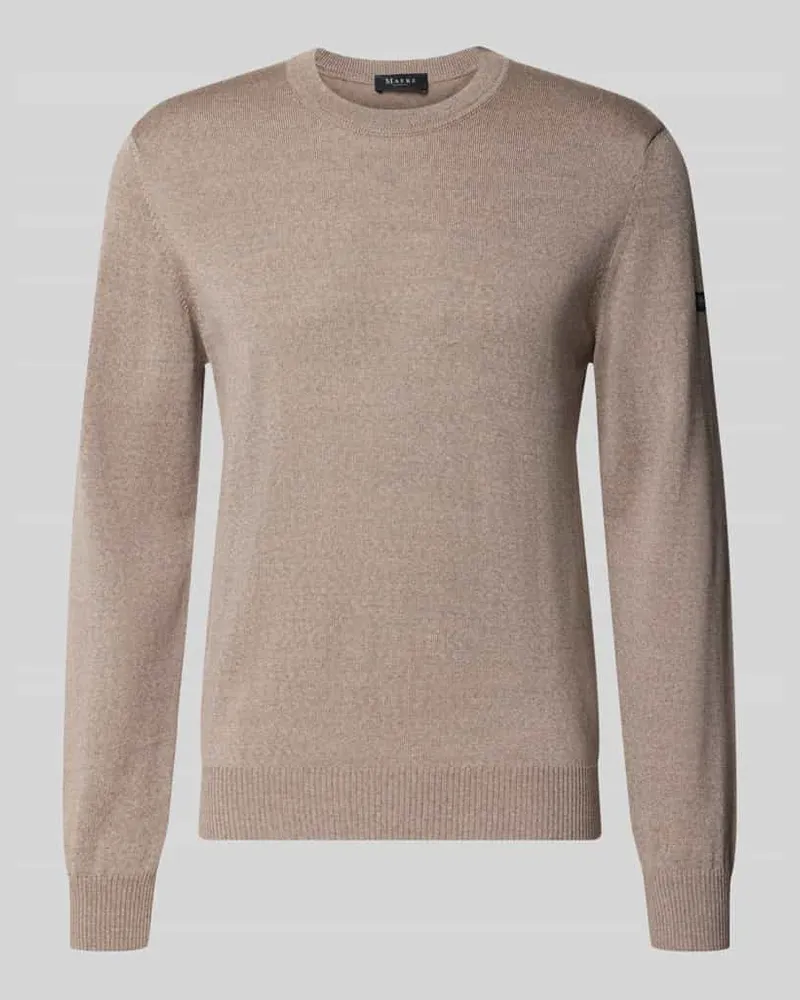 Maerz Strickpullover aus Schurwolle mit Label-Detail Hellbraun