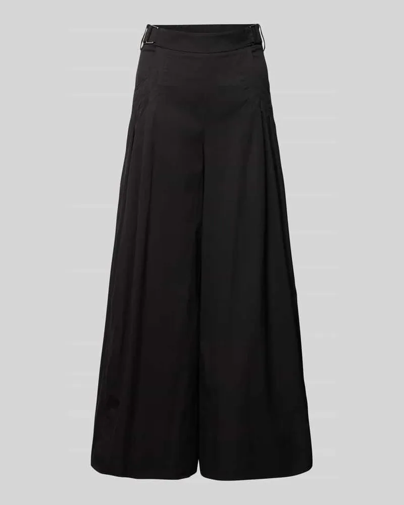 MAC Jeans Wide Leg Stoffhose mit verkürztem Schnitt Modell 'Leonie Black