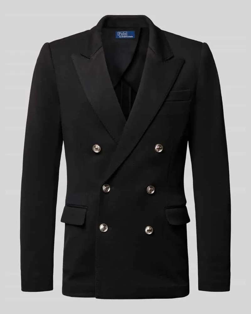 Ralph Lauren Zweireihiger Blazer mit Knopfverschluss Black