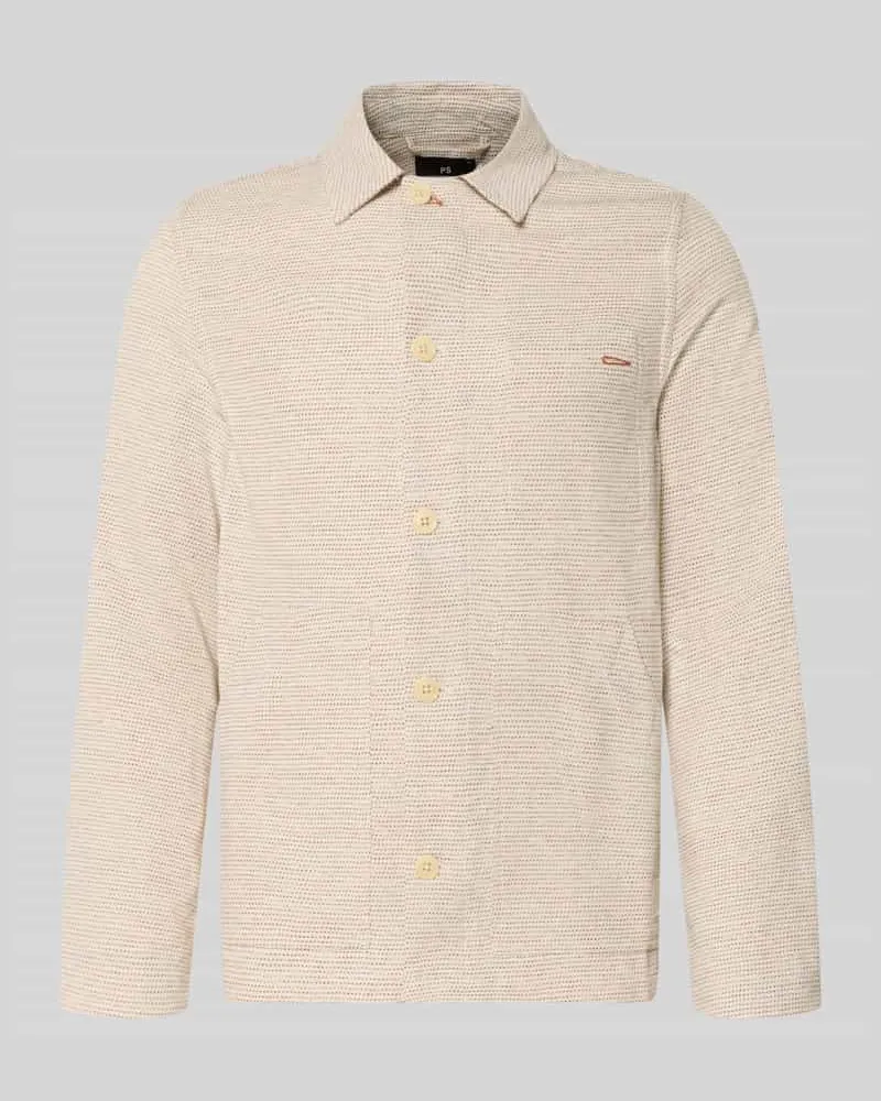 Paul Smith Overshirt mit Knopfleiste und Kentkragen Offwhite