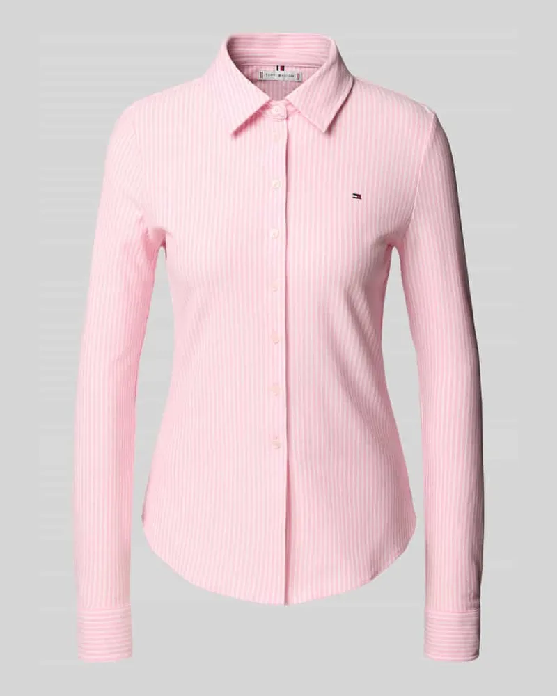 Tommy Hilfiger Shaped Fit Hemdbluse Baumwoll-Mix Rose