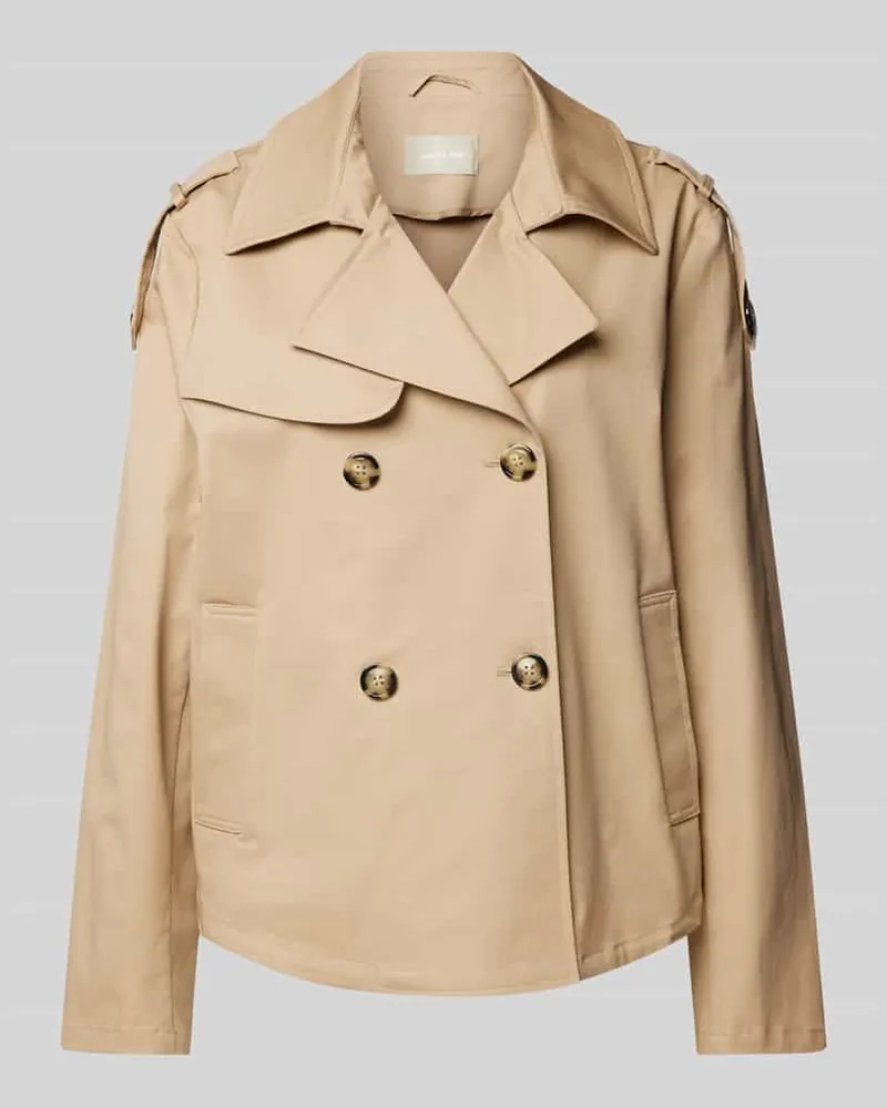AMBER & JUNE Trenchcoat mit Leistentaschen Beige