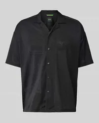 HUGO BOSS Relaxed Fit Freizeithemd mit Reverskragen Modell 'Balbero Black