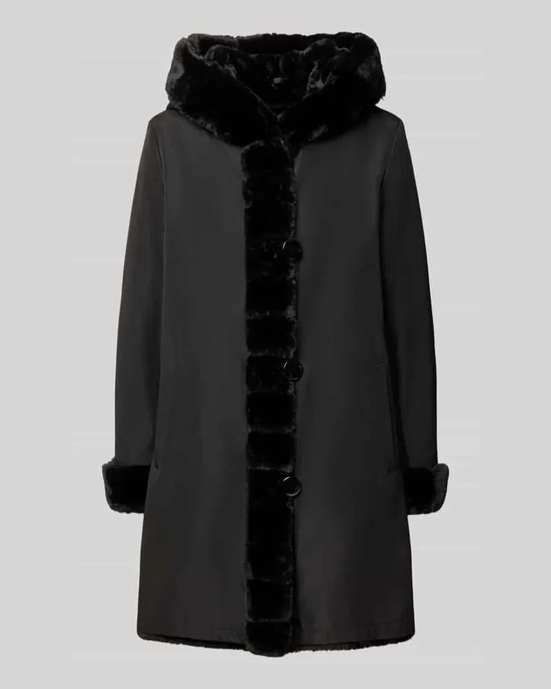 PETITE M. Regular Fit Mantel mit Wendefunktion und Webpelz-Innenseite Black