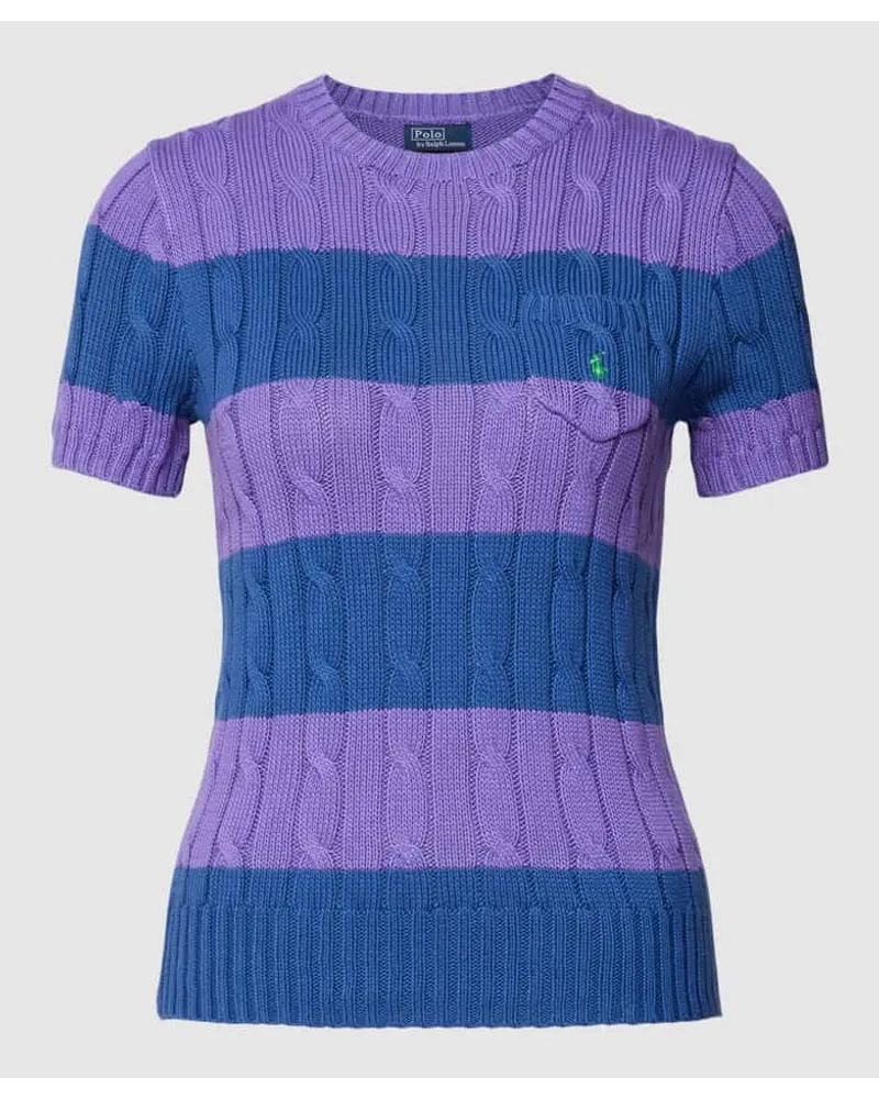 Ralph Lauren Strickpullover mit Zopfmuster Violett