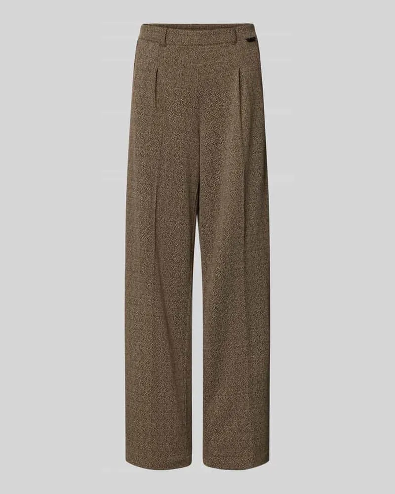 Smith & Soul Hose im Allover-Look mit Bundfalten Dunkelbraun