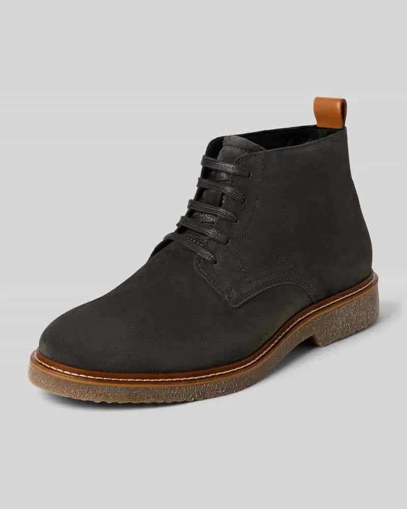 Marc O'Polo Schnürschuhe aus Veloursleder Anthrazit