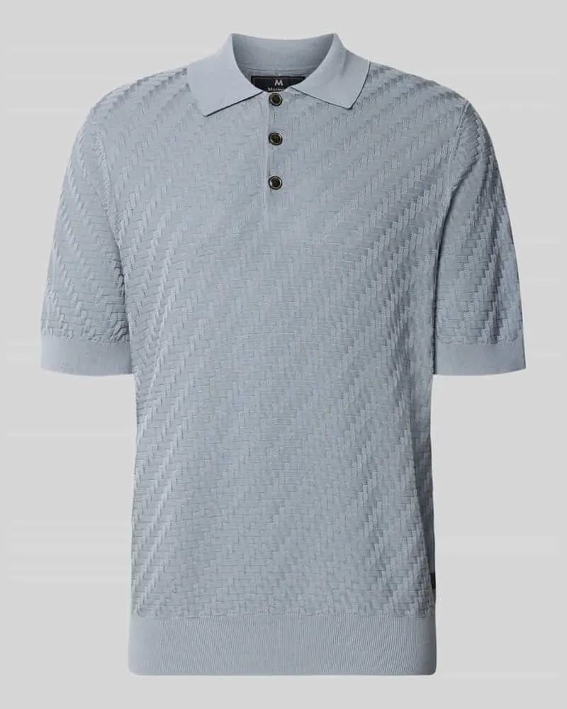 Matinique Regular Fit Poloshirt aus reiner Baumwolle in Strick-Optik Hellblau