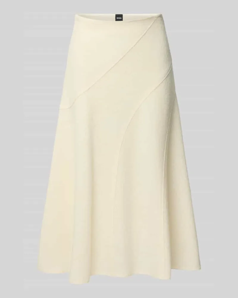 HUGO BOSS A-Linien Rock aus gekochter Schurwolle Modell 'VICENA Offwhite