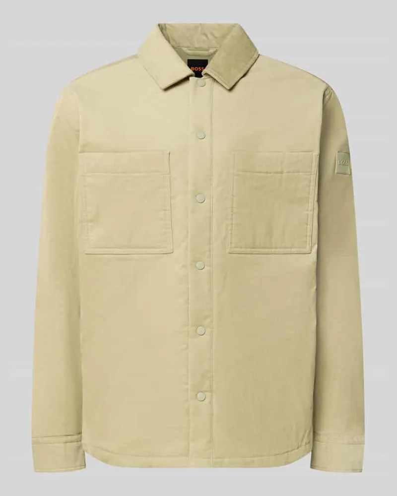 HUGO BOSS Regular Fit Hemdjacke aus Baumwoll-Mix Modell 'Locky_2_M Lind