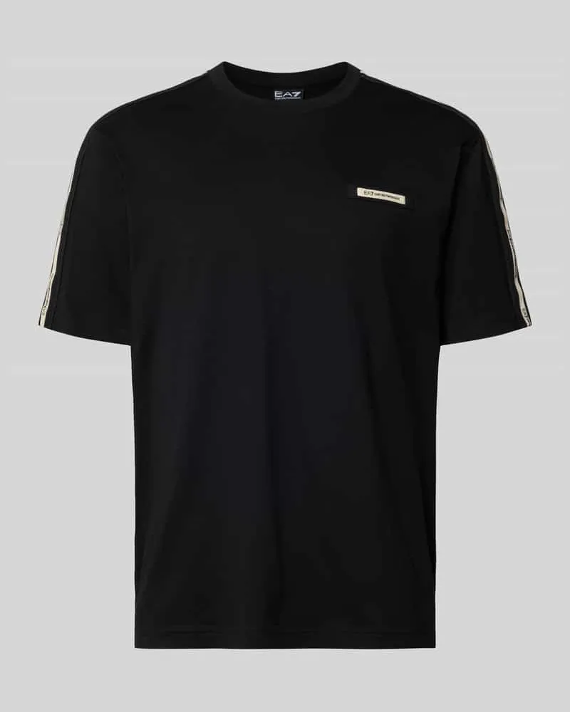 EA7 Regular Fit T-Shirt mit Logo-Patch Black