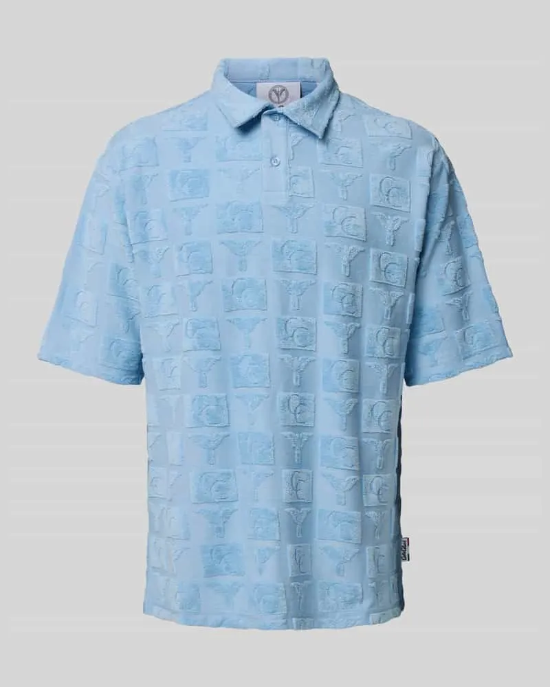 Carlo Colucci Regular Fit Poloshirt mit Knopfleiste Modell 'BEACHWEAR Hellblau