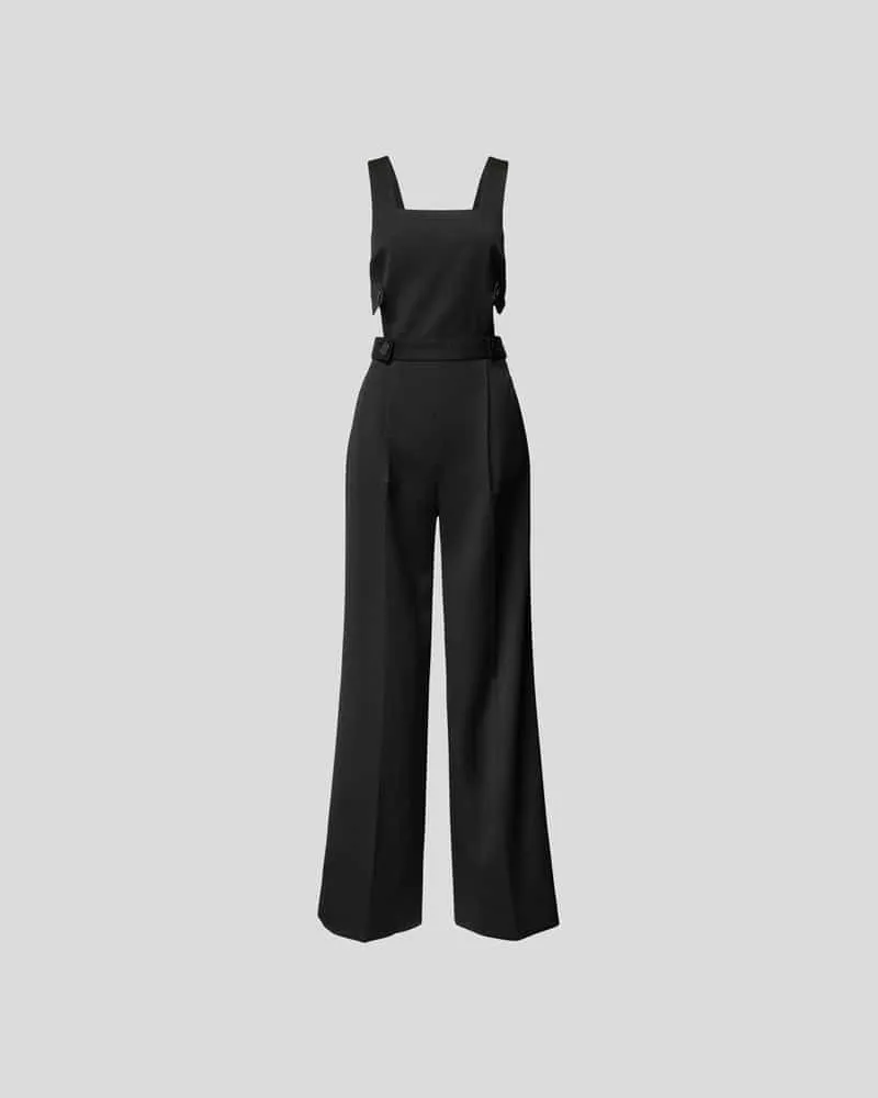 ba&sh Jumpsuit mit Zierknöpfen Black
