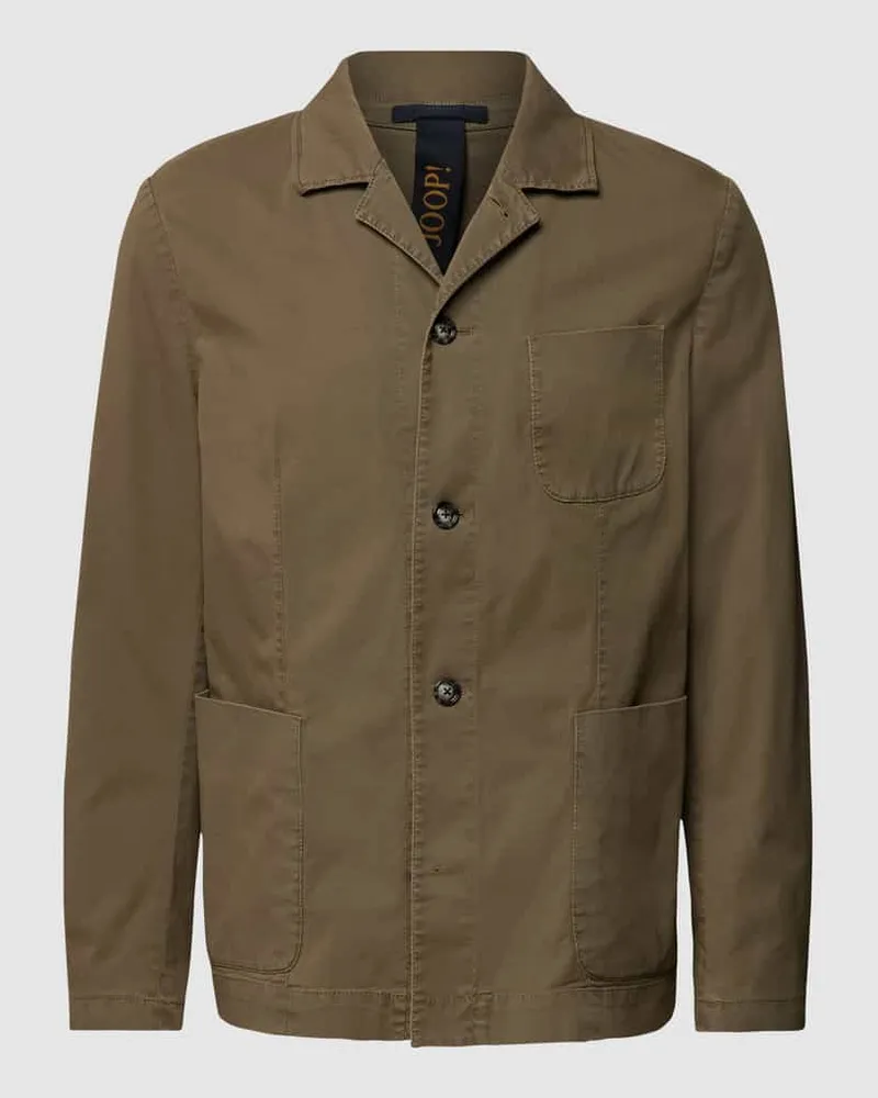 JOOP! Loose Fit Hemdjacke mit Stretch-Anteil Oliv