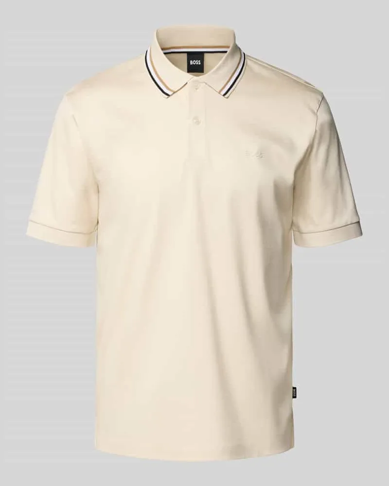 HUGO BOSS Slim Fit Poloshirt aus reiner Baumwolle Offwhite