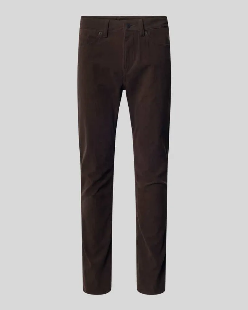 HUGO BOSS Straight Leg Cordhose mit Gürtelschlaufen Modell 'DELAWARE Dunkelbraun