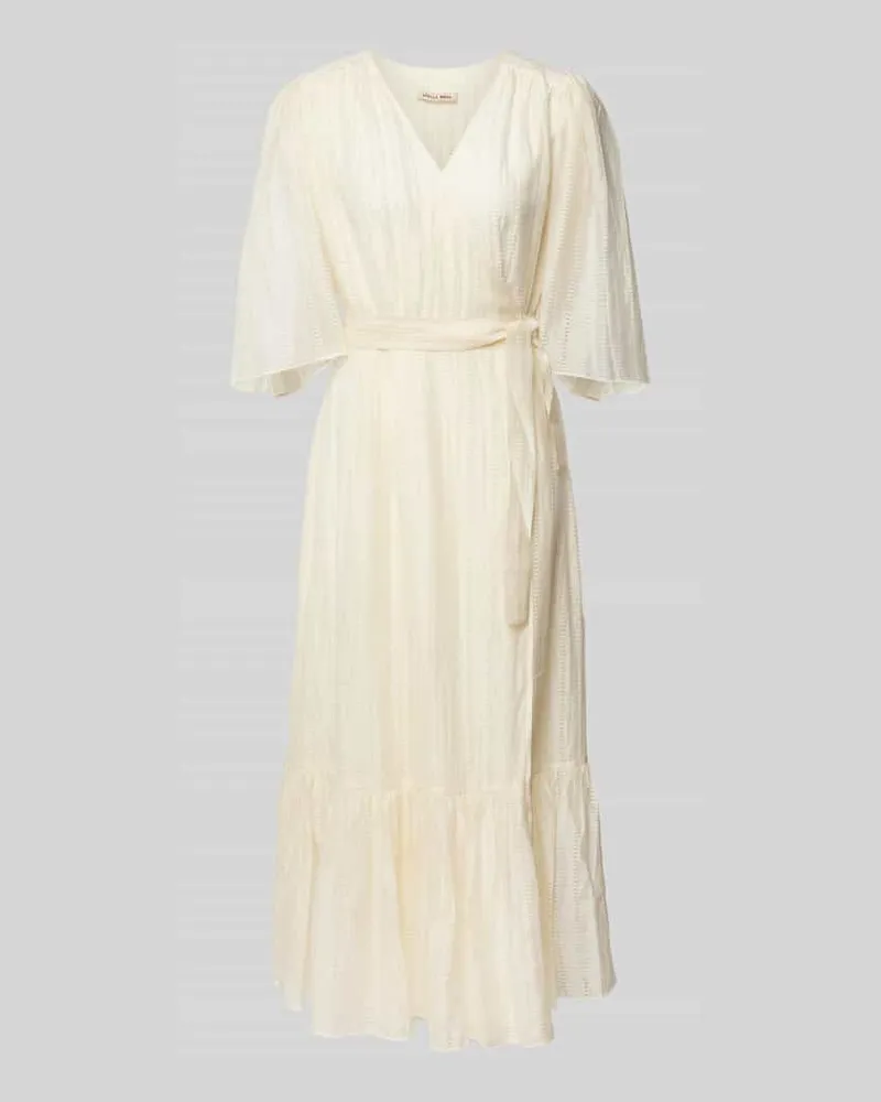 Stella Nova Maxikleid in Wickel-Optik Beige