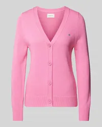 Gant Strickjacke mit Label-Stitching Pink