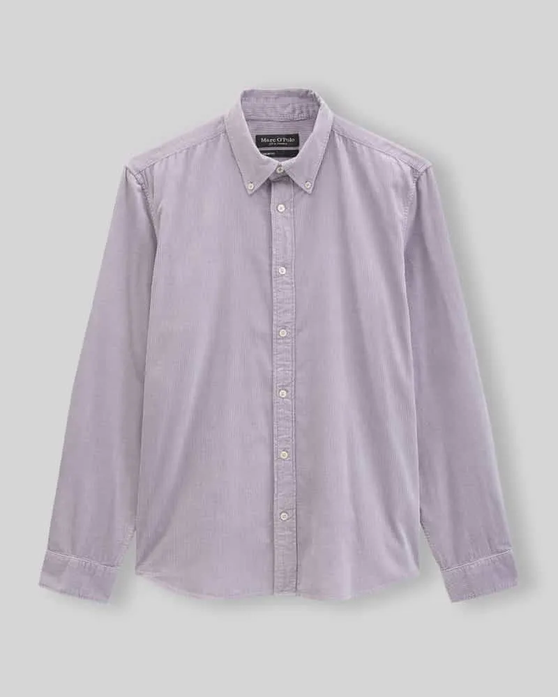 Marc O'Polo Regular Fit Freizeithemd aus Baumwolle mit Cordstruktur Lila