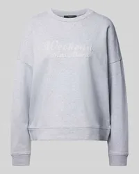 Max Mara Sweatshirt mit Label-Stitching Modell 'DANUBIO Hellgrau