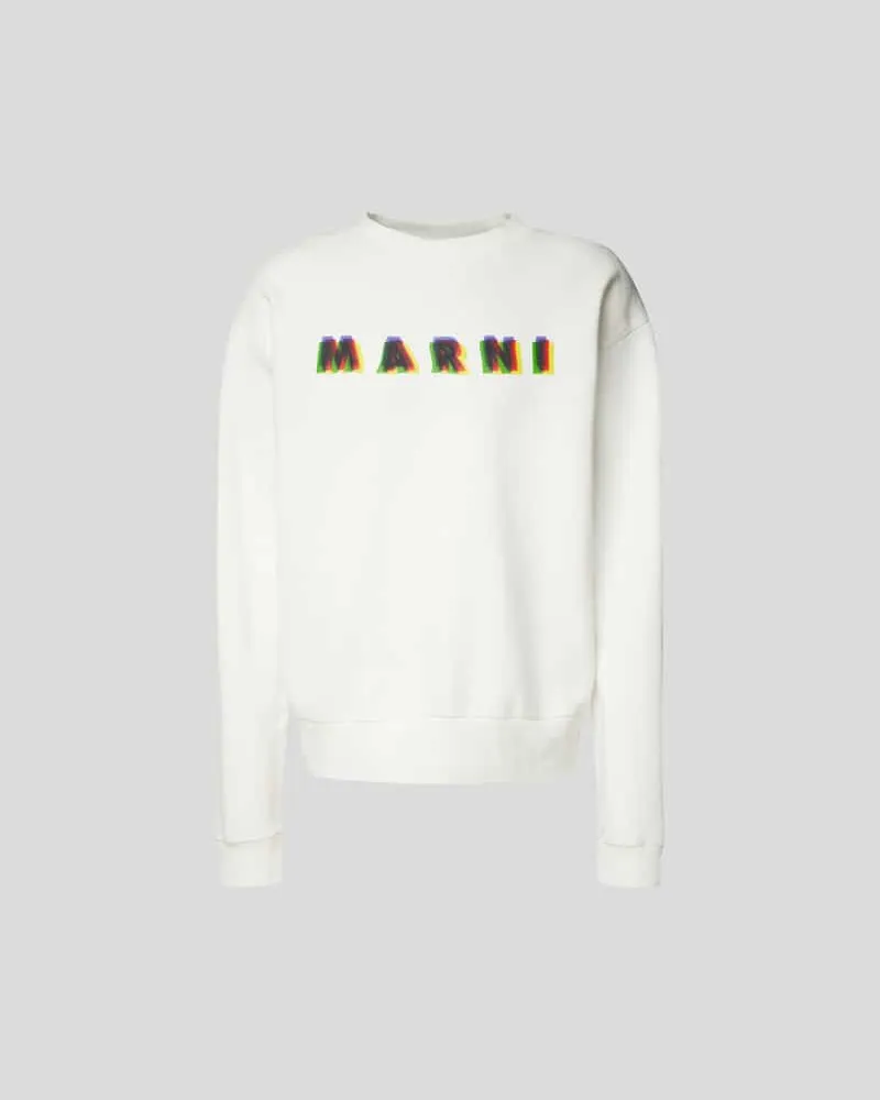 Marni Sweatshirt mit Label-Print Weiss
