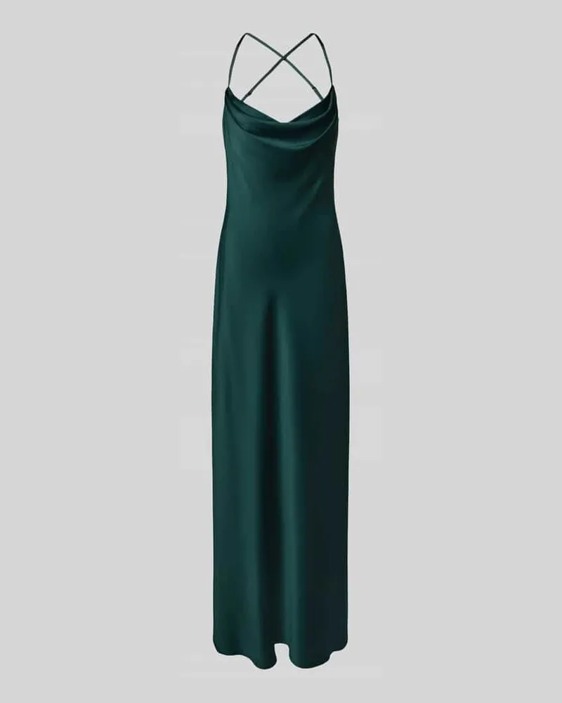 Vera Mont Abendkleid mit Wasserfall-Ausschnitt Dunkelgruen