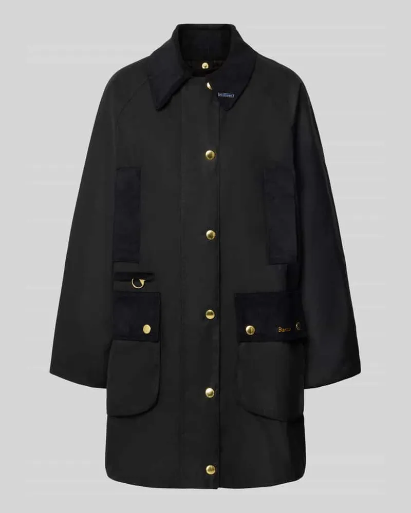Barbour Regular Fit Funktionsjacke aus reiner gewachster Baumwolle Black
