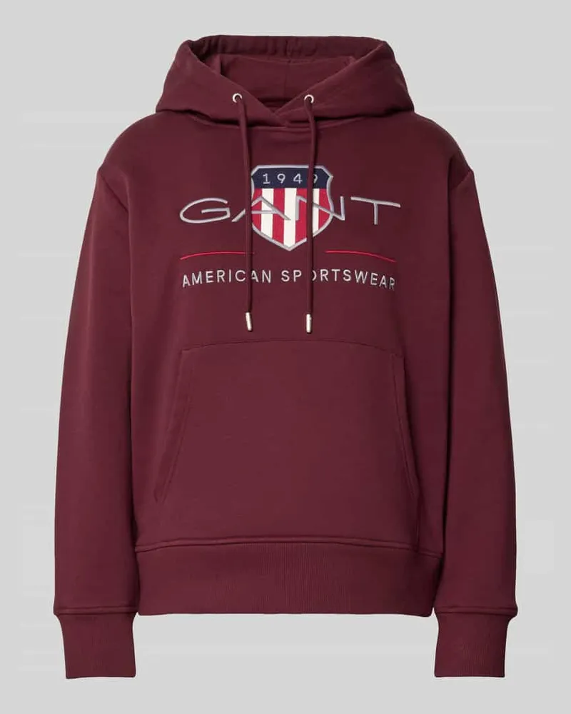 Gant Hoodie mit Kapuze und Logo-Stitching Bordeaux