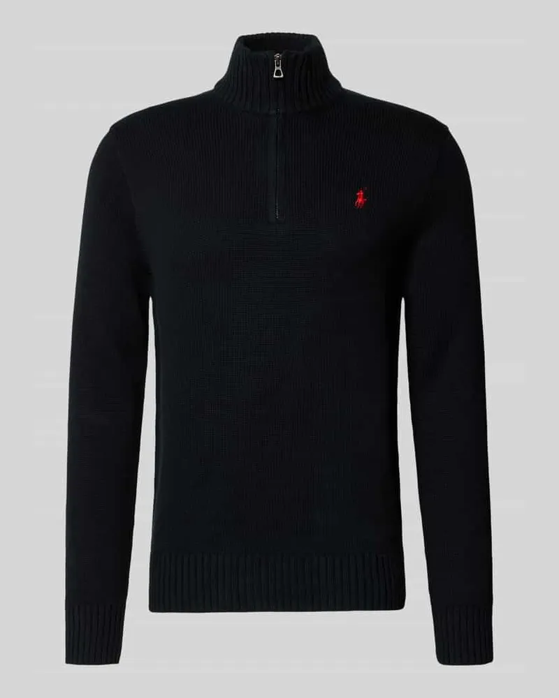 Ralph Lauren Strickpullover mit gerippten Abschlüssen Black