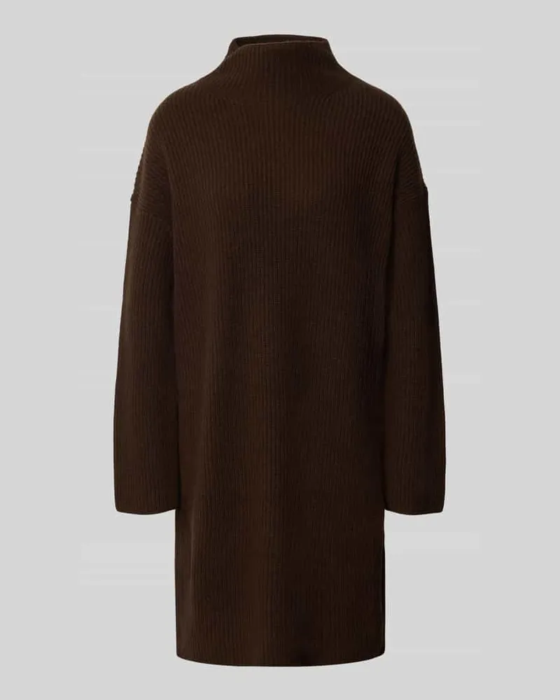Marc O'Polo Loose Fit Strickkleid aus Woll-Mix Dunkelbraun