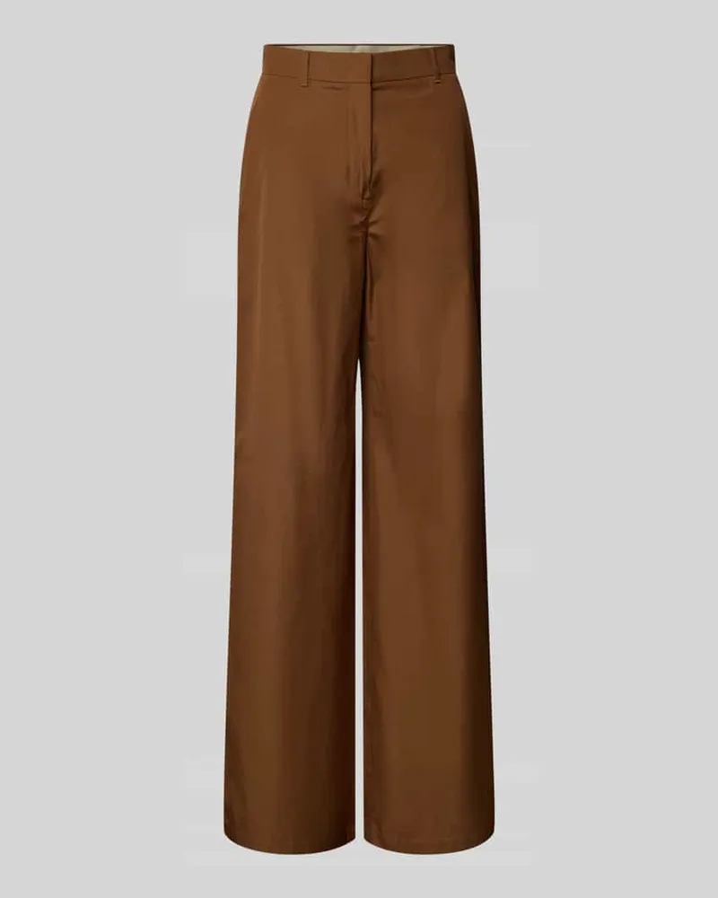 Max Mara Wide Leg Hose aus reiner Baumwolle Modell 'FAREA Mittelbraun