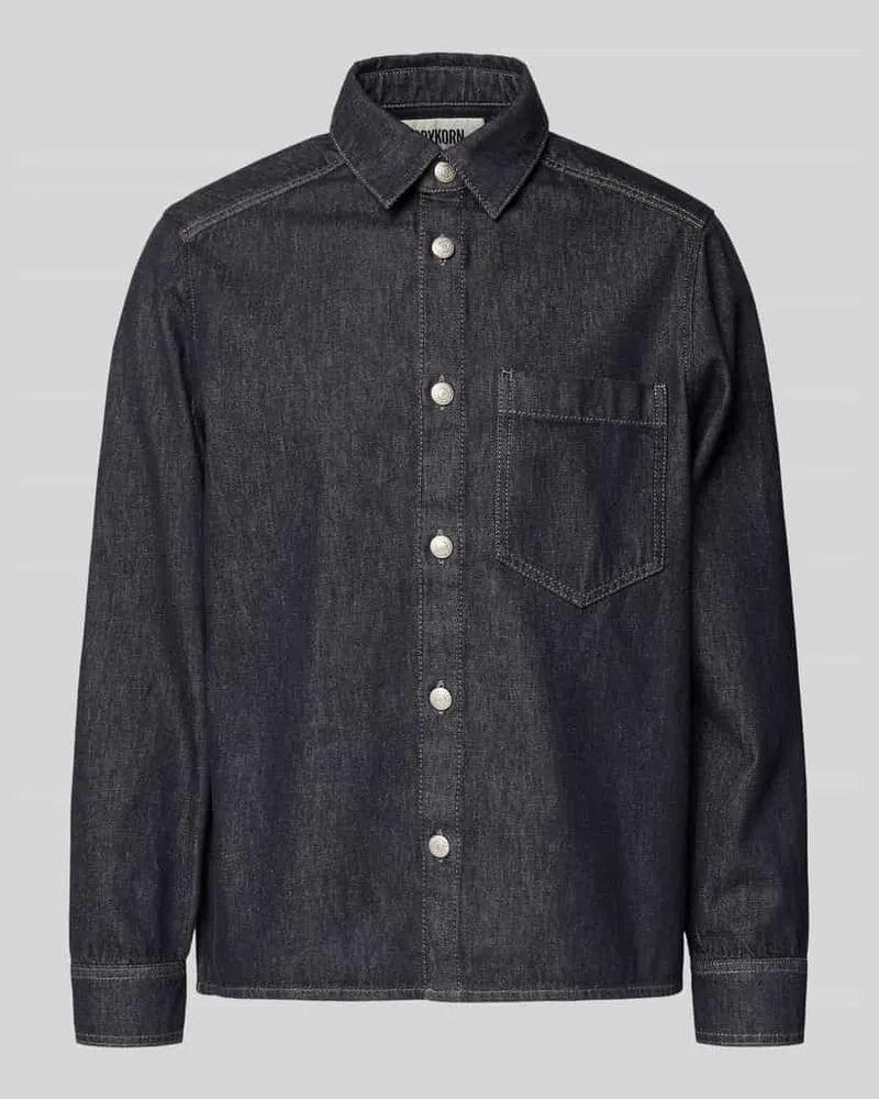 Drykorn Hemdjacke mit Knopfleiste Modell 'DIEGGO Marine